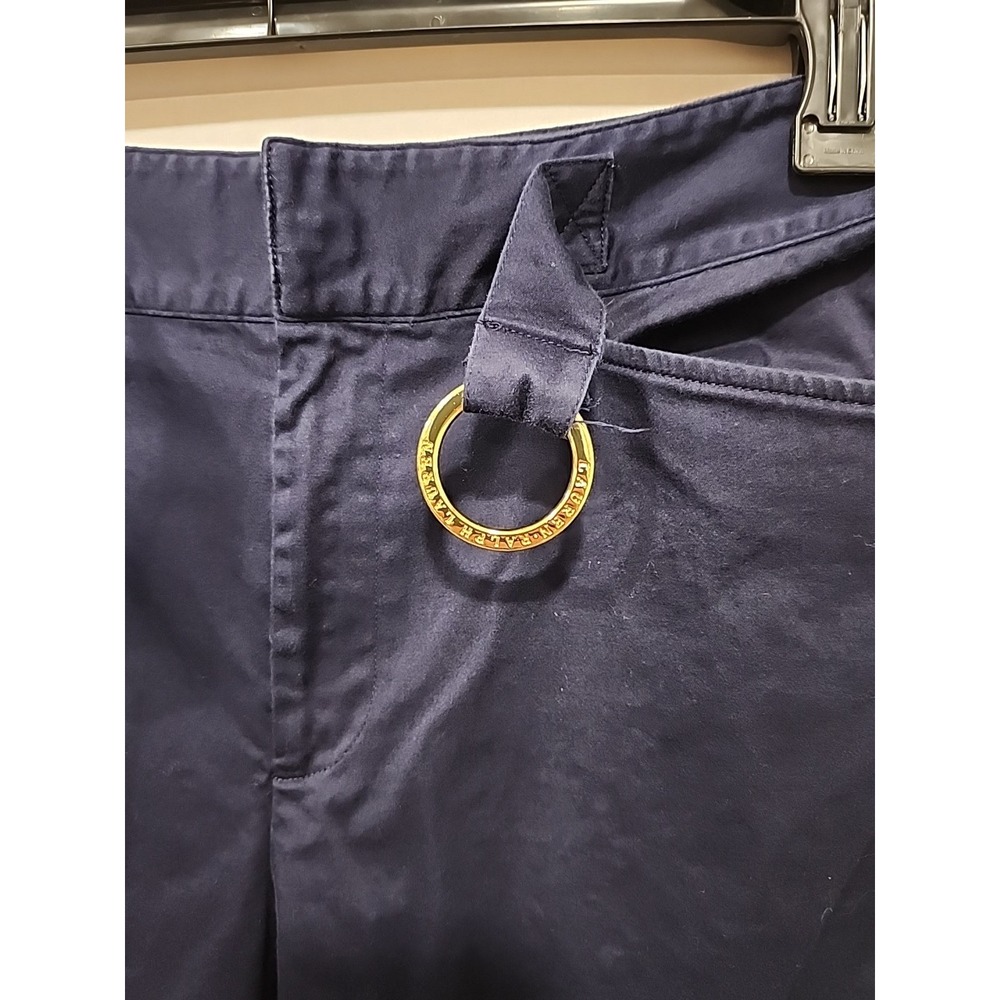 Lauren Ralph Lauren Pants Womens Size 8 Navy Blue Flare Leg Pockets 31 Inseam - Picture 4 of 9